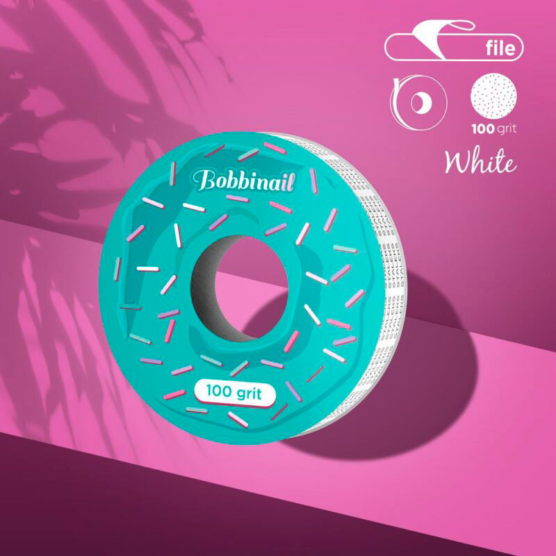 Запасной блок файл-ленты белый Bobbinail STALEKS PRO EXPERT - 100 грит - 7 м - для пластиковой катушки