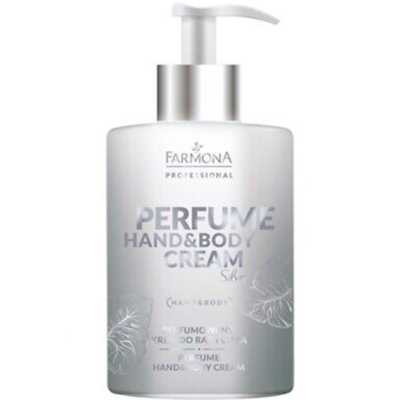 Farmona PERFUME HAND&BODY CREAM Silver – käsille ja vartalolle tarkoitettu hoitovoide, jossa on hohtoa, 300 ml