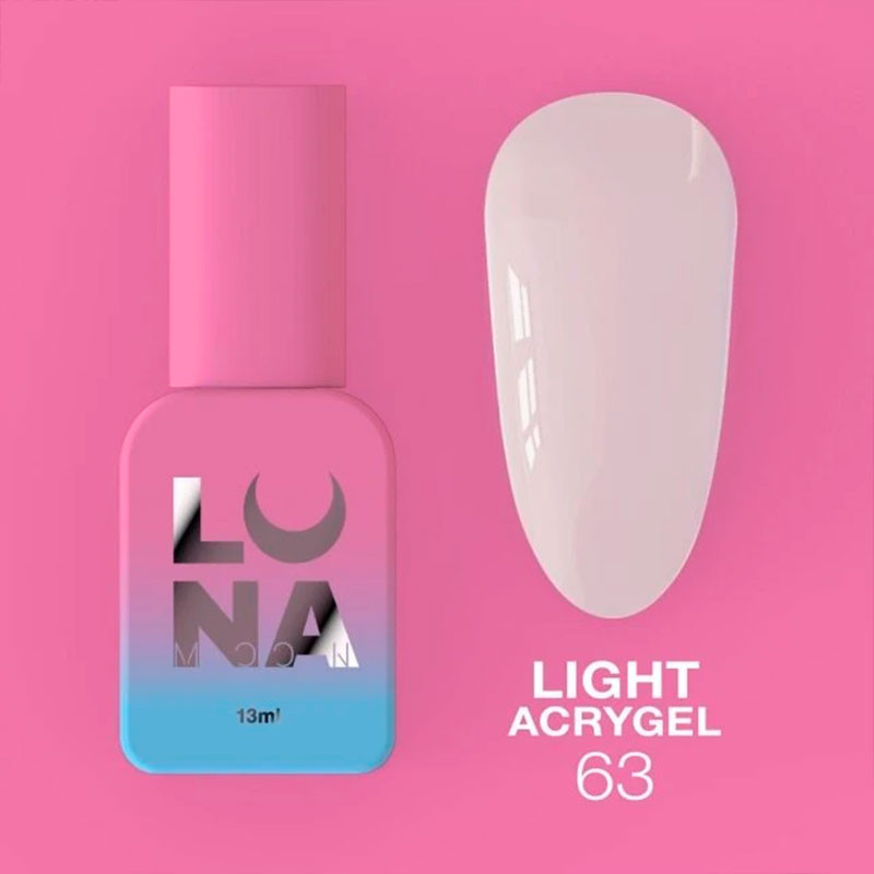 Жидкий акригель - Liquid Light Acrygel - Lunamoon Nr 63 - 13ml