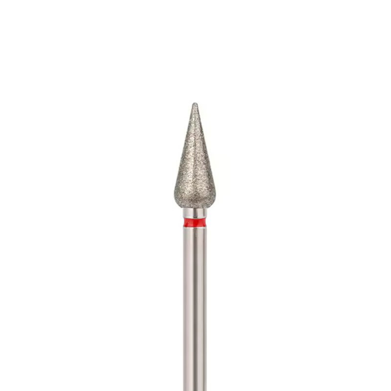 Diamond drill bits for manicure "Cone" - Orange Beauty Tools - Red - 4.0*9.0 mm