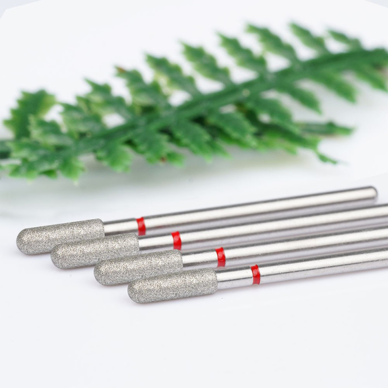 Diamond drill bits for manicure "Cylinder" - Orange Beauty Tools - Red - 3.0 mm