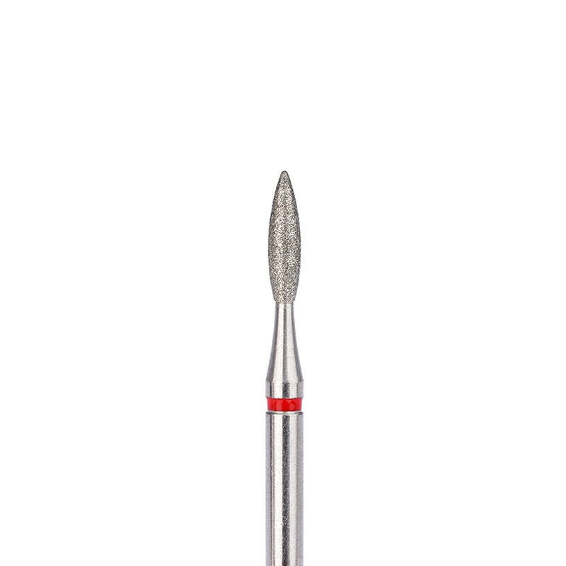 Алмазная фреза для маникюра "Пламя" - Orange Beauty Tools - Красная - 2.2*7.5 мм