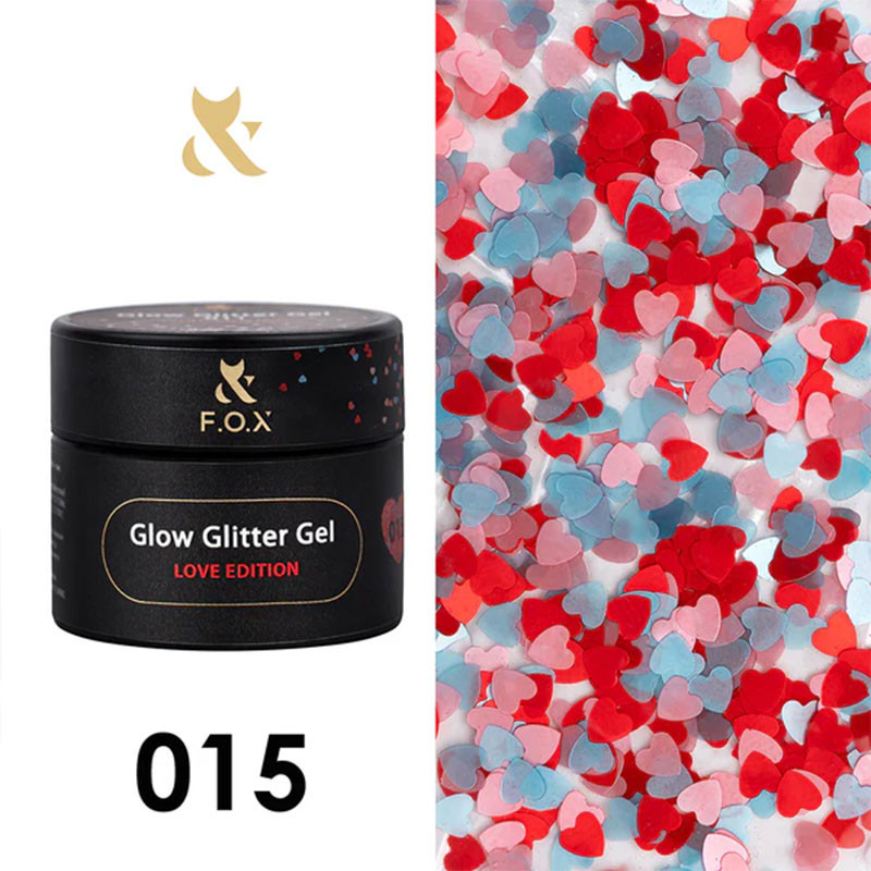 Gel paint - Glow Glitter - Gel Love Edition F.O.X 015 - 5 ml