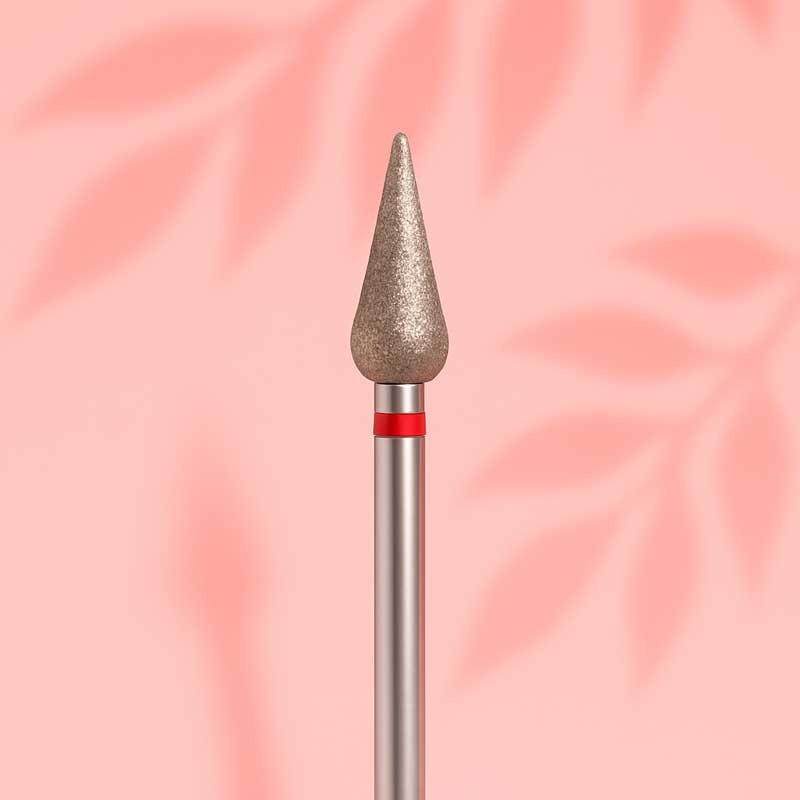 Diamond drill bits for manicure "Cone" - Orange Beauty Tools - Red - 4.0*9.0 mm