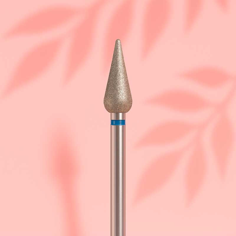Diamond drill bits for manicure "Cone" - Orange Beauty Tools - Blue - 4.0*9.0 mm