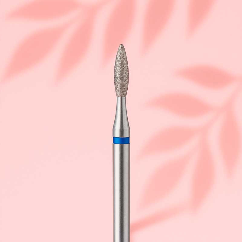 Алмазная фреза для маникюра "Пламя" - Orange Beauty Tools - Синяя - 2.2*7.5 мм
