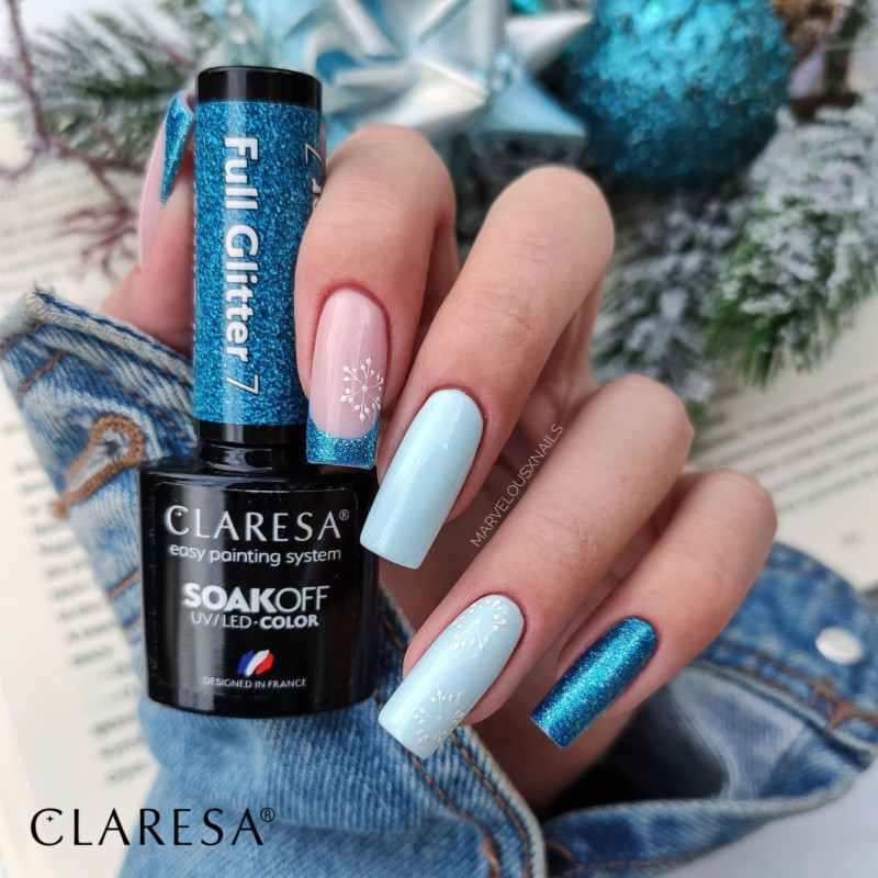 Цветной гель-лак Claresa FULL Glitter № 7, 5 ml