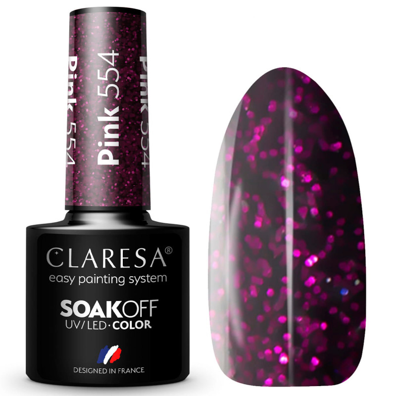 Цветной гель-лак Claresa Pink № 554, 5 мл