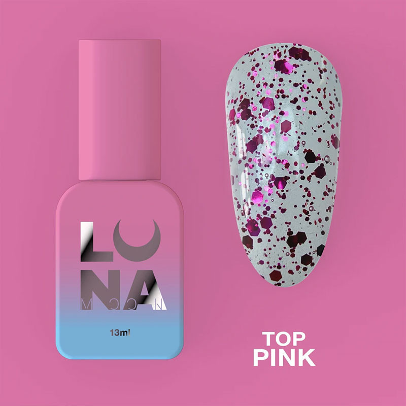 Geelilakan päällyslakka – Lunamoon Top Pink – ei tahmeaa kerrosta – 13 ml