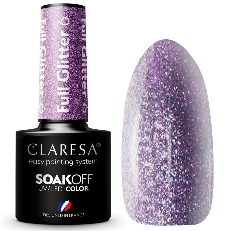 Цветной гель-лак Claresa FULL Glitter № 6, 5 ml