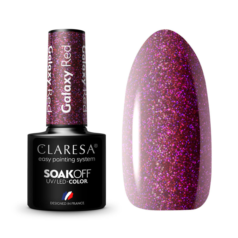 Цветной гель-лак Claresa Galaxy Red, 5 ml