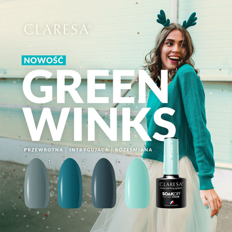 Цветной гель-лак Claresa GREEN WINKS № 2, 5 ml
