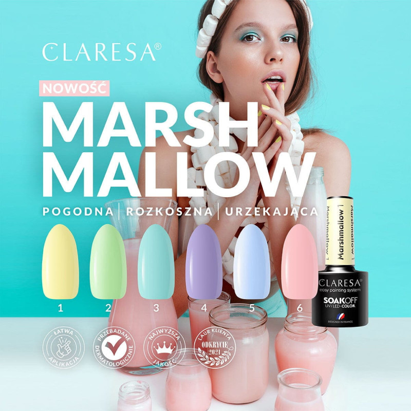 Цветной гель-лак Claresa Marshmallow № 2, 5 ml