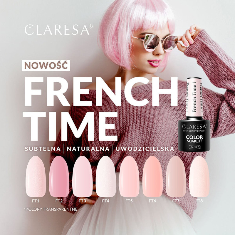 Gel polish – Claresa French Time No. 1 – 5 ml