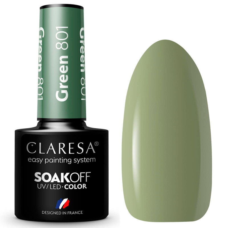 Цветной гель-лак Claresa Green № 801, 5 ml