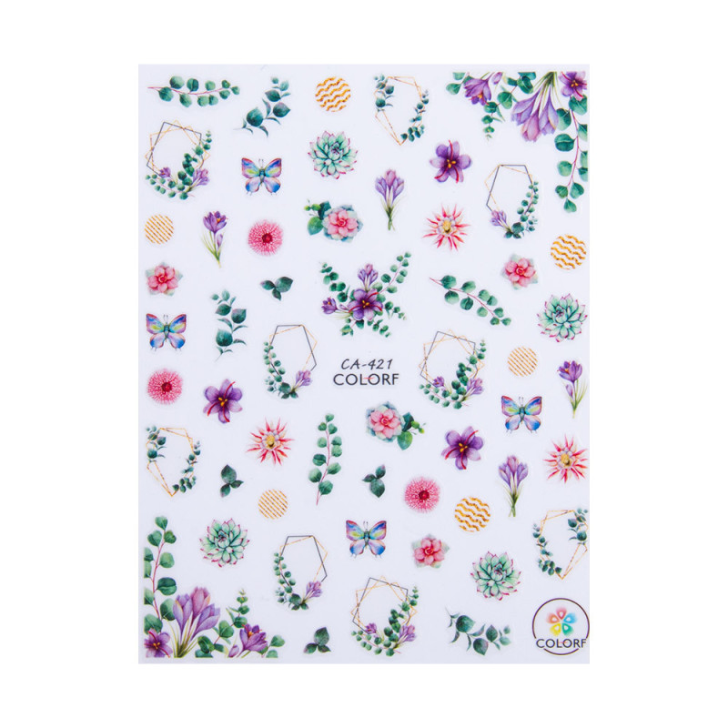 Thin Self-Adhesive Nail Stickers – Flowers – CA-421