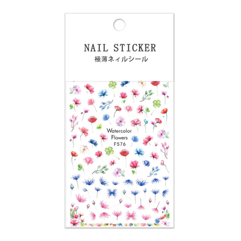 Thin Self-Adhesive Nail Stickers – Flowers – F576
