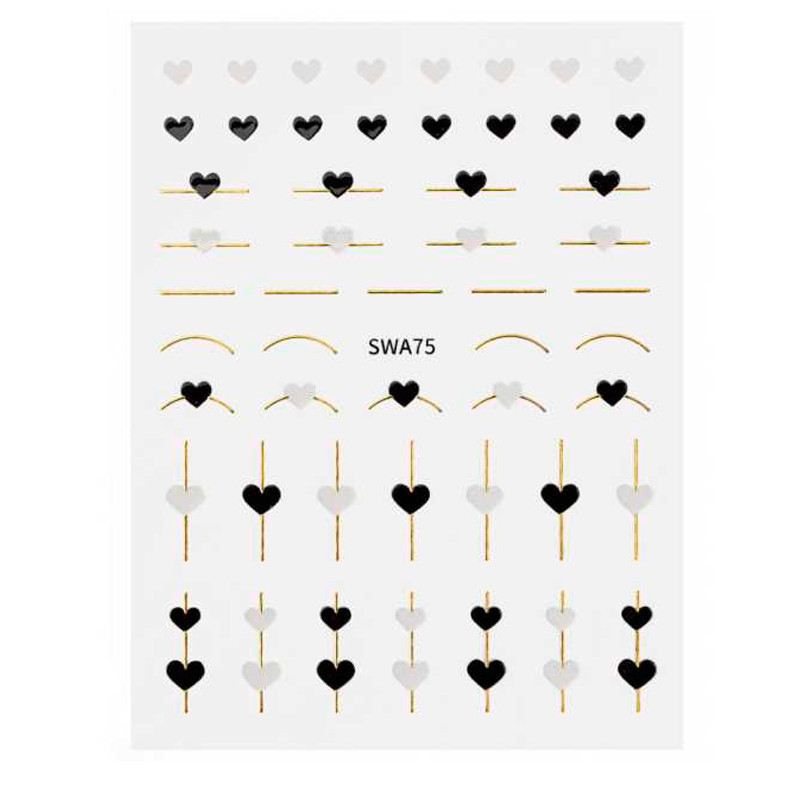 Self-adhesive nail stickers – Hearts – SWA75