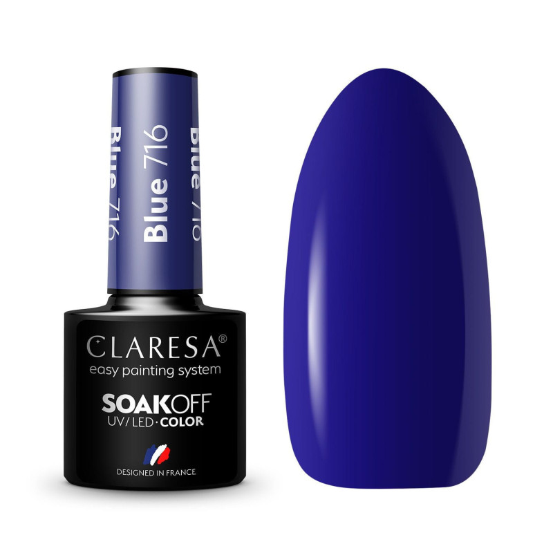 Цветной гель-лак Claresa Blue № 716, 5 ml