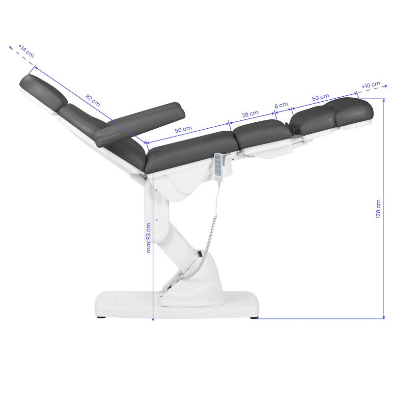 Kate electric podiatry chair, 4 actuators, gray