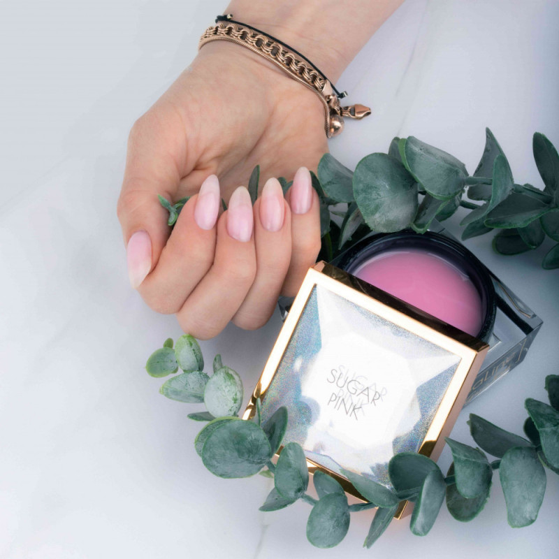 Гель для наращивания – MollyLac HerbaLine Sugar Pink by Gosia Kruś HEMA/Di-HEMA Free – 15 g