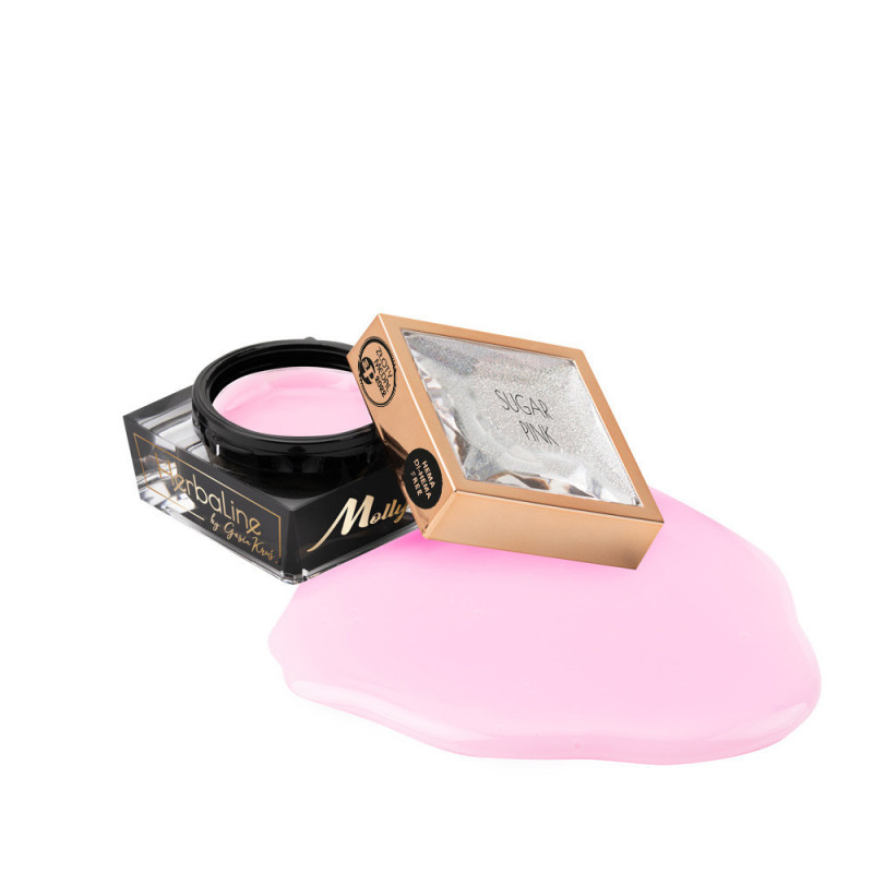 Гель для наращивания – MollyLac HerbaLine Sugar Pink by Gosia Kruś HEMA/Di-HEMA Free – 15 g
