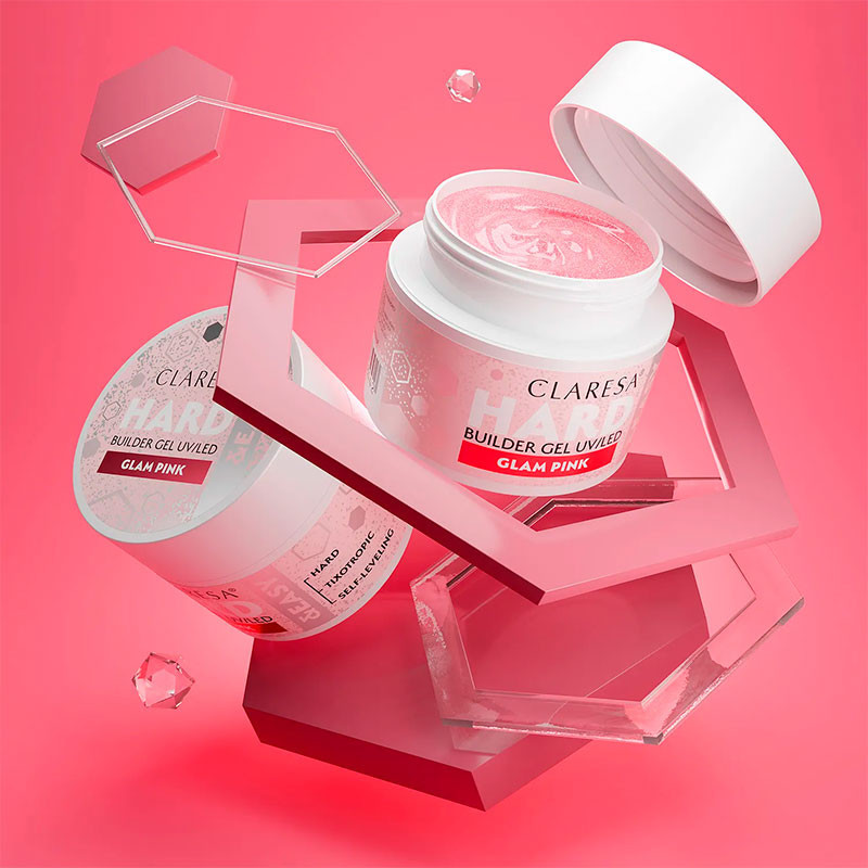 Гель для наращивания Claresa HARD&EASY, Glam Pink - 45 г