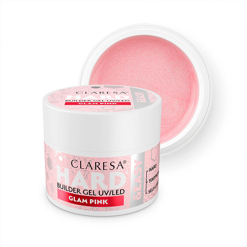 Гель для наращивания Claresa HARD&EASY, Glam Pink - 12 г