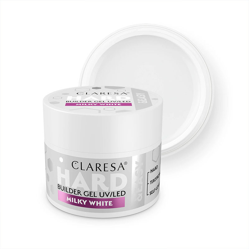 Гель для наращивания Claresa HARD&EASY, Milky White - 45 г