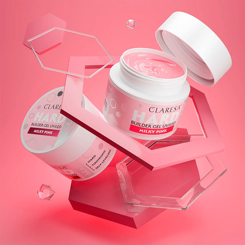 Гель для наращивания Claresa HARD&EASY, Milky Pink  - 12 г
