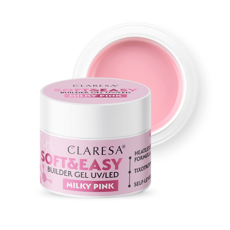 Гель для наращивания Claresa SOFT&EASY, milky pink