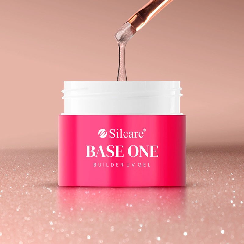 Base One Gel UV Shimmer Peach, Silcare - 50 g