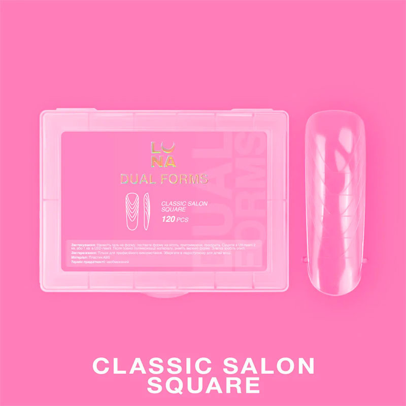 Yläsovitusmuodot Lunamoon DUAL FORMS Classic Salon Square, 120 kpl