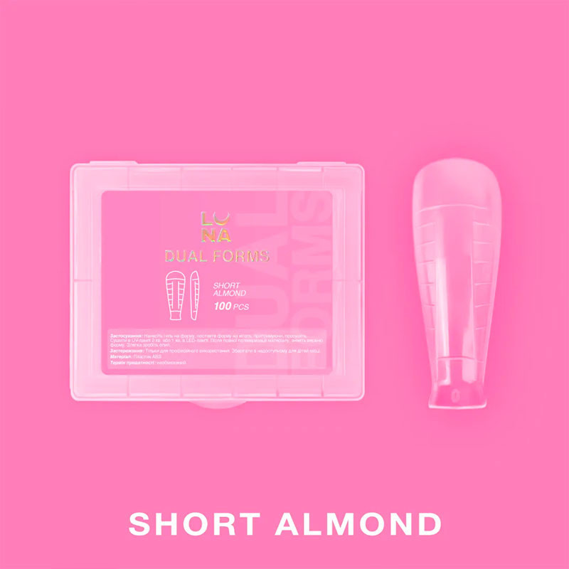 Yläsovitusmuodot Lunamoon DUAL FORMS Short Almond, 120 kpl
