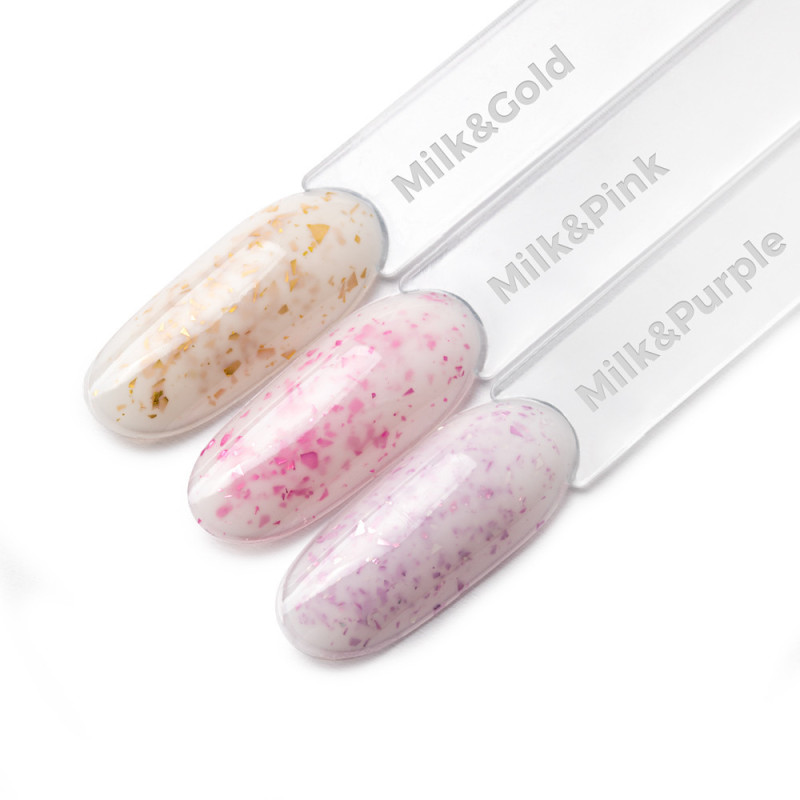 Flakes Rubber Base MollyLac HEMA/Di-HEMA Free, Milk&Pink - 10 g