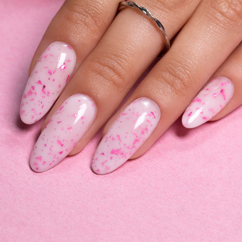 Flakes Rubber Base MollyLac HEMA/Di-HEMA Free, Milk&Pink - 10 g
