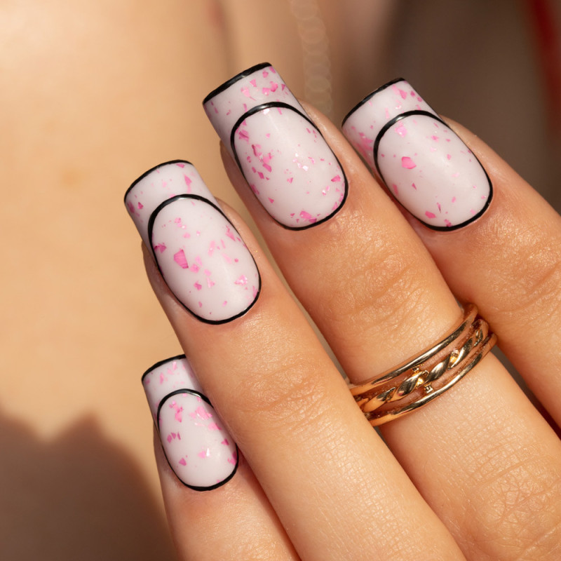 Flakes Rubber Base MollyLac HEMA/Di-HEMA Free, Milk&Pink - 10 g