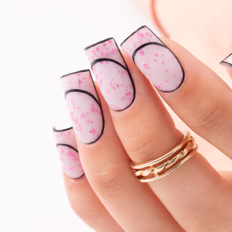 Flakes Rubber Base MollyLac HEMA/Di-HEMA Free, Milk&Pink - 10 g