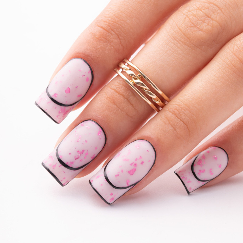 Flakes Rubber Base MollyLac HEMA/Di-HEMA Free, Milk&Pink - 10 g