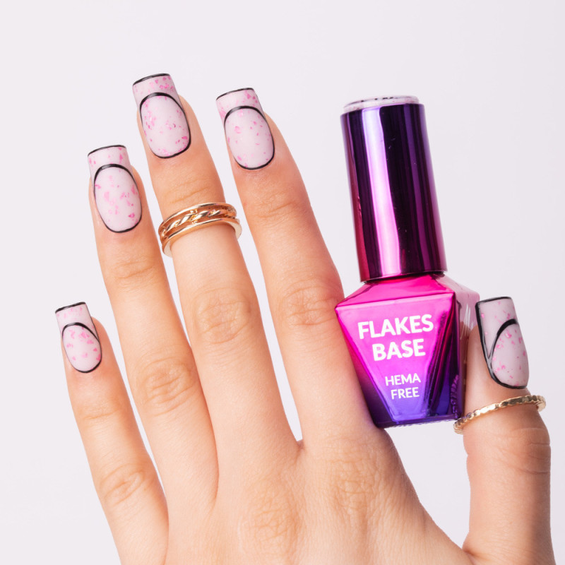 Flakes Rubber Base MollyLac HEMA/Di-HEMA Free, Milk&Pink - 10 g