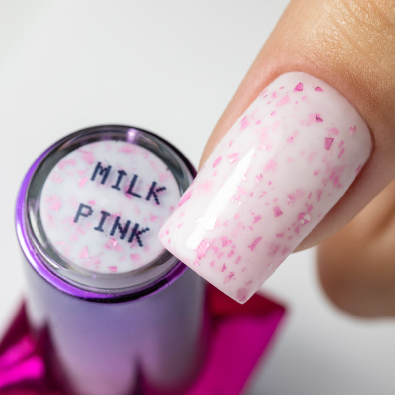 Flakes Rubber Base MollyLac HEMA/Di-HEMA Free, Milk&Pink - 10 g