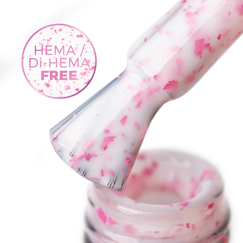 Flakes Rubber Base MollyLac HEMA/Di-HEMA Free, Milk&Pink - 10 g