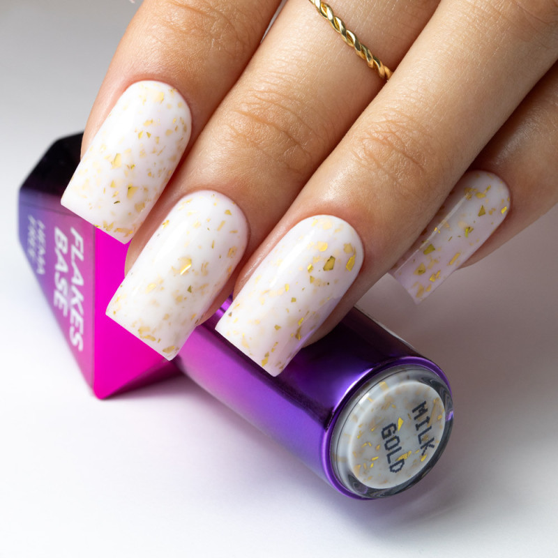 Flakes Rubber Base MollyLac HEMA/Di-HEMA Free, Milk&Gold - 10 g