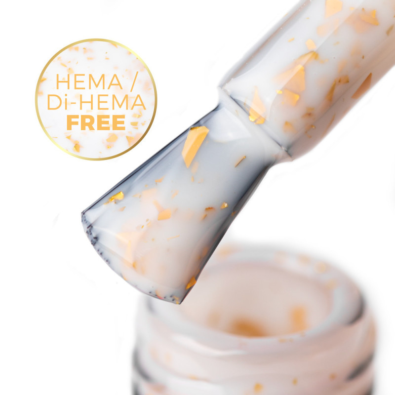 Flakes Rubber Base MollyLac HEMA/Di-HEMA Free, Milk&Gold - 10 g