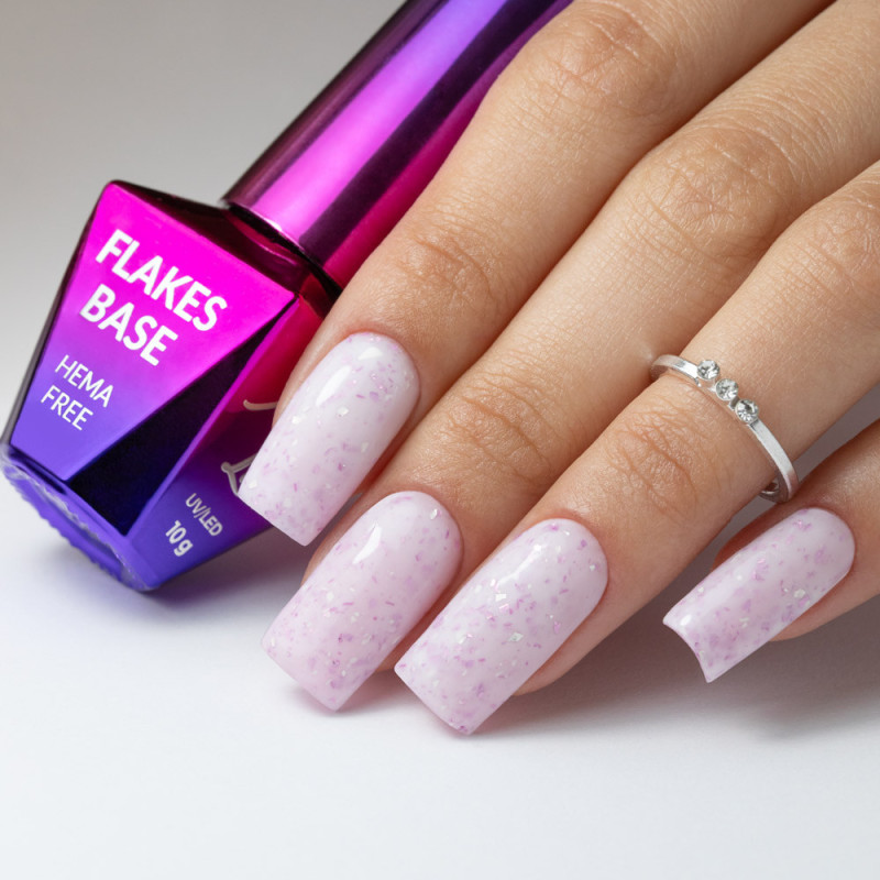 Flakes Rubber Base MollyLac HEMA/Di-HEMA Free, Milk&Purple - 10 g