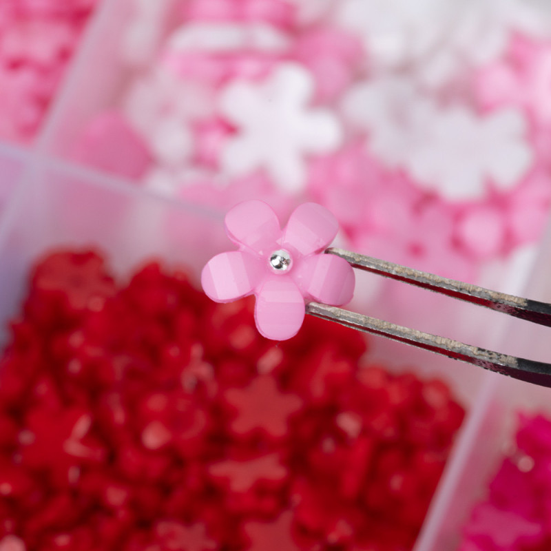 3D Nail Decoration Set “Flowers”, Multicolor – BKHZ-015 (with Tweezers and Pencil)