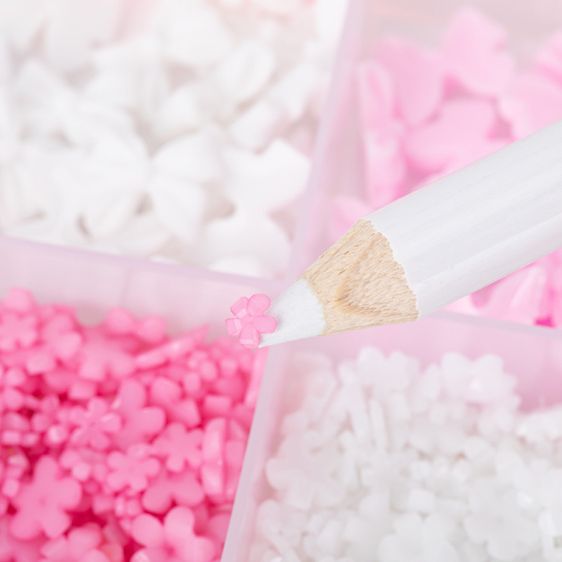 3D Nail Decoration Set “Hearts & Bows”, Pink and White – BKHZ-001 (with Tweezers and Pencil)