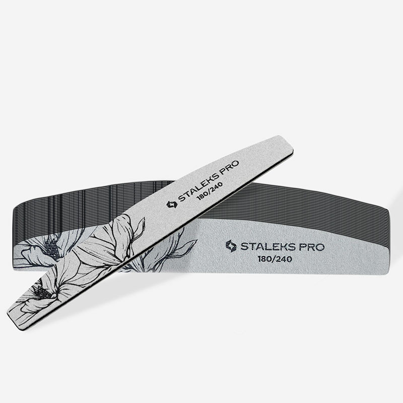 Минеральная пилка полумесяц Staleks EXPERT 40 – 180/240 грит (25 шт)