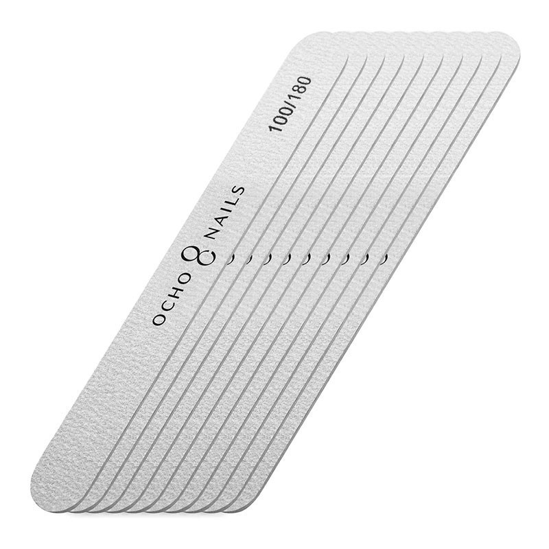 Пилки прямые тонкие OCHO NAILS – 100/180 грит (10 шт)