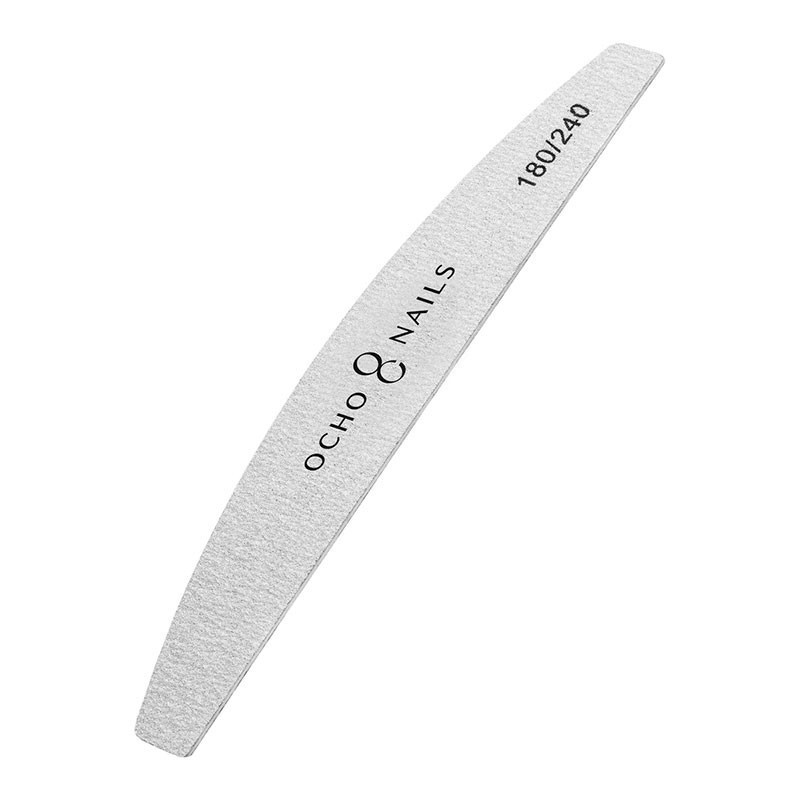 Пилка полумесяц тонкая OCHO NAILS – 180/240 грит (10 шт)